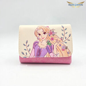 Loungefly Disney Tangled Rapunzel Pink Flowers Mini Flap Wallet New